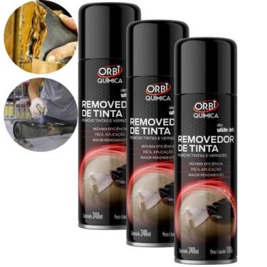 Imagem de Kit 3 Spray Removedor De Tinta E Verniz Orbi 340ml