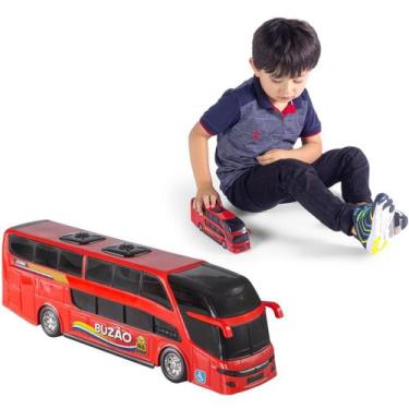 Imagem de Brinquedo Onibus Mini Buzão Dois Andares Várias Cores 25cm - Bs Toys, 