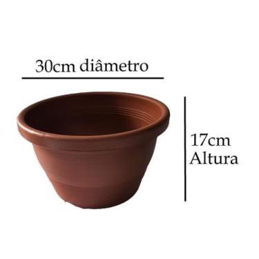 Imagem de Vaso redondo cuia veneza 30 grande cor cerâmica - Buteco e Decor