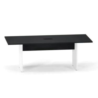 Imagem de Mesa Reunião Power Box Pé Painel P25 Pandin 2,6 M Preto e Branco