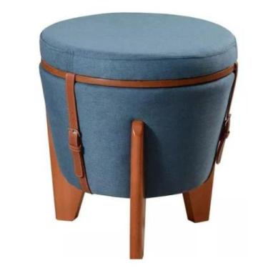 Imagem de Puff decorativo flex 3 em 1 linho azul - RD Decor