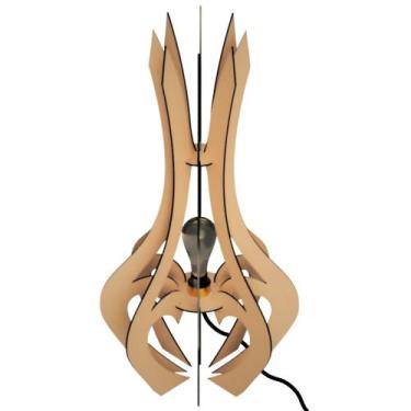 Imagem de Luminária de Chão MDF HOLAMBRA - CORALISA, Marrom, Kit com 2 - 75x40cm