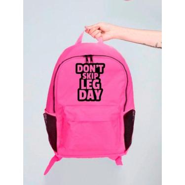 Imagem de Mochila Feminina Nylon don't skip leg day Estampada Personalizada Resi
