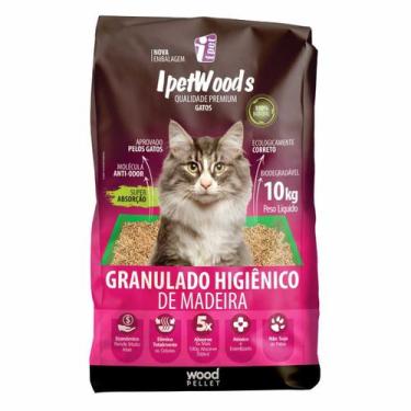 Imagem de Granulado Higiênico De Madeira para Gatos Ipet Woods 10kg - WOOD PELLE