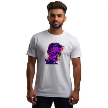 Imagem de Camiseta Unissex Frankstein Neon Art Face - Alearts, G