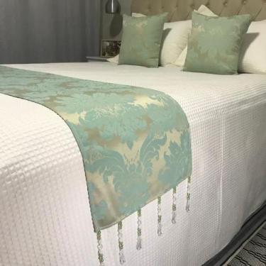 Imagem de Peseira Casal/Queen Com Pedraria Jacquard 2 Capas Almofadas - INGRID B