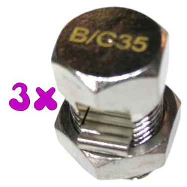 Imagem de Kit 3 Split Bolt Conector Parafuso Fendido 35mm para Emenda Cabos - 3M