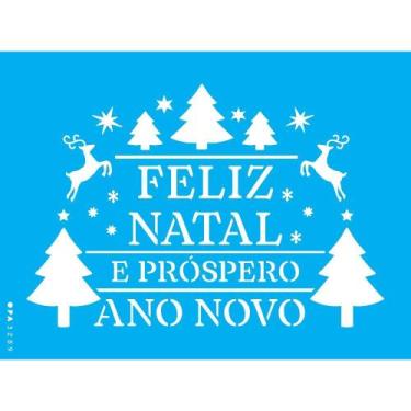 Imagem de Stencil Opa 15 X 20 cm - Feliz Natal III - 3289 - Opa Criando Arte