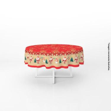 Imagem de Toalha de Mesa Decorativa Redonda 4 Lugares Natal Flocos de Neve - PRE