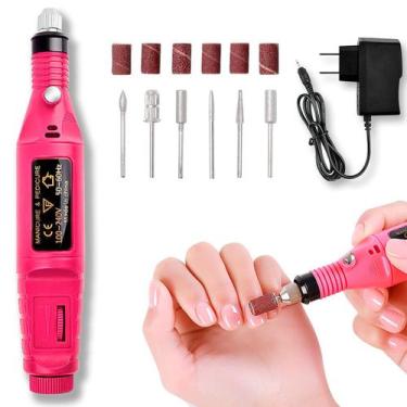 Imagem de Lixador Profissional Recarregável 110v/220v para Unhas Rosa - BIVOLT