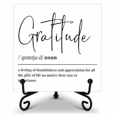 Imagem de Presente de placa de mesa de madeira, decoração de mesa de gratidão definição placa de madeira com suporte ideias de presente de apreciação para chefes mulheres melhor mãe colega de trabalho professor