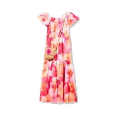 Imagem de Speechless Vestido maxi de chiffon com manga esvoaçante para meninas, Fúcsia/Rosa, 14