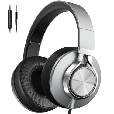 Imagem de AILIHEN Fones de ouvido com fio C90 com controle de volume do microfone, redução de ruído, fones de ouvido com fio 3,5 mm, fone de ouvido com fio super macio para celulares, tablets e Chromebook