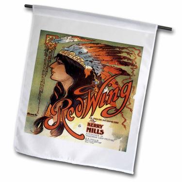 Imagem de 3dRose fl_169969_1 Canção de amor indiana Ogalalla, mulher nativa americana e bandeira de caubói em cavalos, 30 x 45 cm