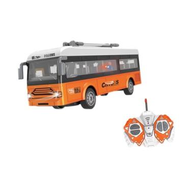 Imagem de YIJU Ônibus rc modelo de carro de brinquedo 1:30 com luzes realistas e pneus de borracha presente para crianças ônibus elétrico rc cidade ônibus de, ônibus Urbano Laranja