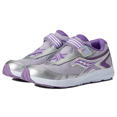 Imagem de Saucony Ride 10 JR Running Shoe, Silver/Purple, 4 Wide US Unisex Little_Kid