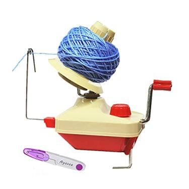 Imagem de Enroladores de esferas, tear de tricô de fio de crochê, fio de fibra, enrolador de lã kit de ferramentas faça-você-mesmo, 1 enrolador de novelos de fio + 1 tesoura (2)