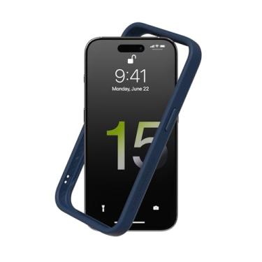 Imagem de RhinoShield Capa bumper compatível com [iPhone 15 Pro] | CrashGuard - Capa protetora de design fino absorvente de choque 3,5 m/proteção contra quedas de 3,4 m - azul marinho