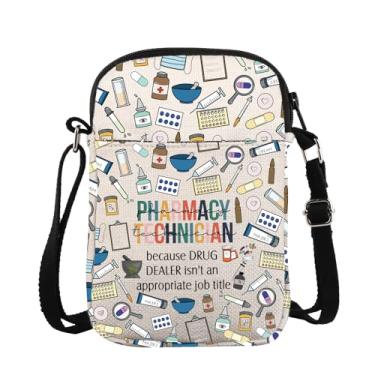 Imagem de ZJXHPO Bolsa transversal Pharmacy Tech Bolsa de ombro RX para técnico de farmácia, Pharmacy Tech Cb