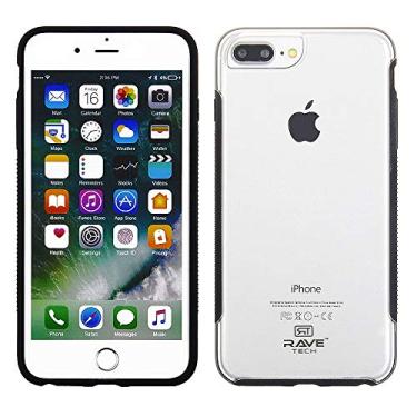 Imagem de Cube - Apple iPhone 8 Plus / 7 Plus / 6s Plus / 6 Plus - Rave Tech Dual Injection Preto TPU Bumper com capa transparente de policarbonato