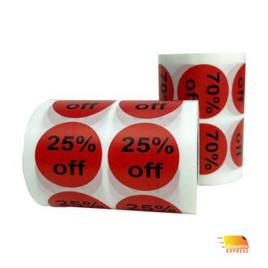 Imagem de Etiquetas Adesivas Redonda Vermelha Para Desconto - Off de 5% A 80% - 