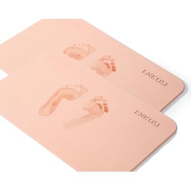 Imagem de ENKOSI Pacote com 2 tapetes de banheiro de pedra – Tapetes de banheiro de diatomáceas – Conjunto de tapetes de banho de secagem rápida e absorvente de água para chuveiro externo ou banheira (23,5 x 15