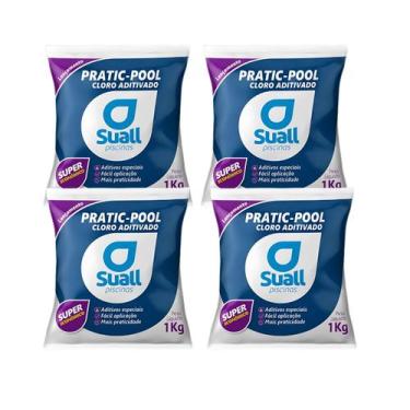 Imagem de Kit 4 Cloro Suall Pratic pool Tratamento Sanitizante de piscina 4KG