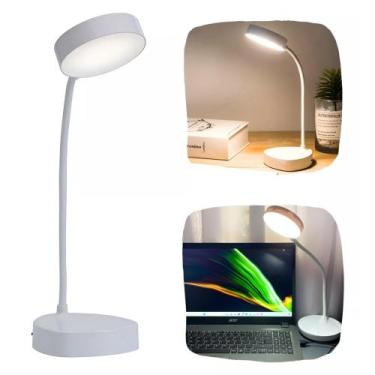 Imagem de Luminária De Mesa Led Bivolt Recarregável USB 3 Flexível Estudo Escrit