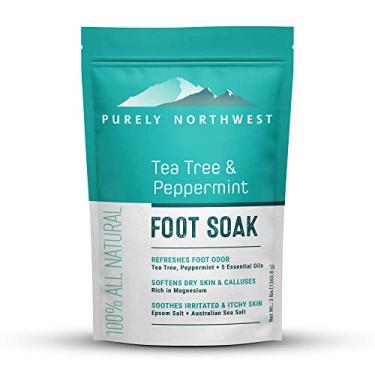 Imagem de Purely Northwest 3 Pounds-Tea Tree, Peppermint, MSM with Epsom Salt Soothes Burning & Itching from Athletes Foot & Foot Odors-Softens Dry Calloused Heels Made