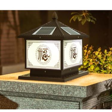 Imagem de Lâmpada de poste solar ao ar livre à prova d 'água para moderno para casa Villa Jardim Pátio Alpendre Encerrando Parede LED Post Lights (E Café D30CM 1PCS)