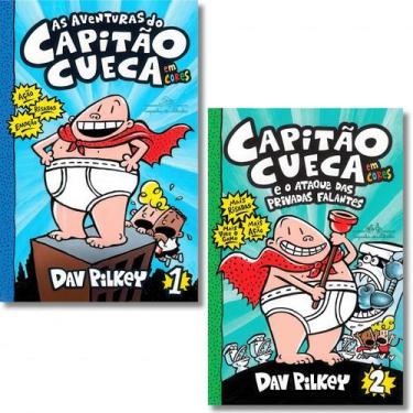 Imagem de Kit Livro As Aventuras Do Capitão Cueca Em Cores! + O Ataque Das Priva