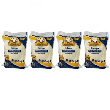 Imagem de Estopa Branca P/ Equipamentos Náuticos Resinorte 400g - 4pç