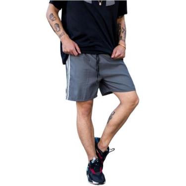 Imagem de 3 Shorts Tactel Faixas Lateral 1 Bolso Traseiro Verão 092 - FR, 3 cinz
