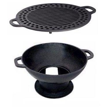 Imagem de Gengiskan de ferro fundido com grelha reta - FUNDICAO SANTA BARBARA