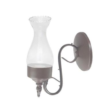 Imagem de Arandela Colonial Texas Tipo Lampião 270 em Aço com Vidro Transparente