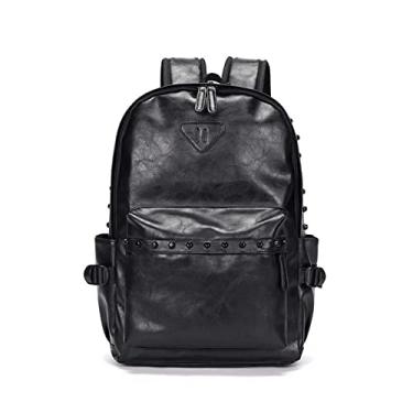 Imagem de Mochilas da moda para homens Mochilas de couro tendência Mochilas masculinas para laptop Mochilas para estudantes