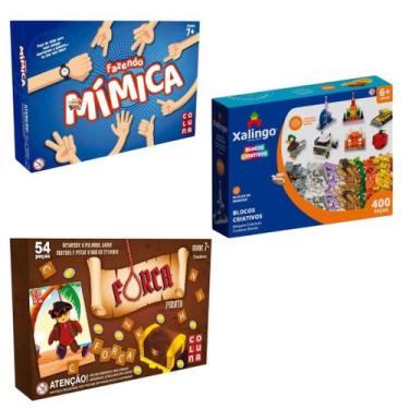 Imagem de kit Jogos Educativos Mimica, Forca Pirata e Bloco Criativo - coluna