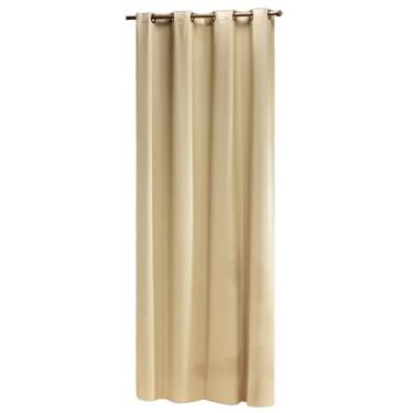 Imagem de Cortina Blackout PVC (Plástico) com UMA FOLHA Corta Luz 100% 1,40M x 2,80M de Parede com Ilhós (PALHA)