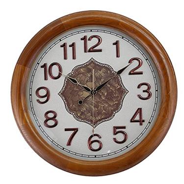 Imagem de Relógio de parede de 45,7 cm para sala de estar, relógio de parede de madeira antigo, retrô, silencioso, sem tique-taque, decorativo, relógios pendurados