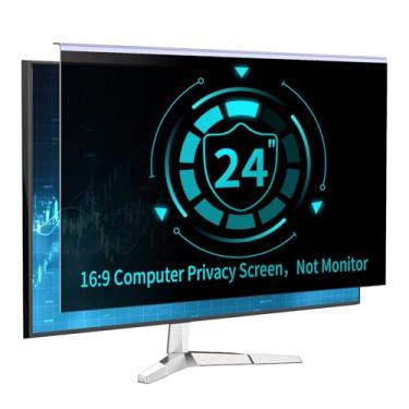 Imagem de DEJIMAX Tela de privacidade de computador de 24 polegadas para monitor 16:9, filtro de privacidade para monitor de luz azul, protetor anti-UV para pendurar computador, universal de 60 cm, 60 cm, 61 cm