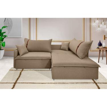 Imagem de Sofá Valence Slim Premium Sem Caixa de 1,80m - Linho cor Marrom