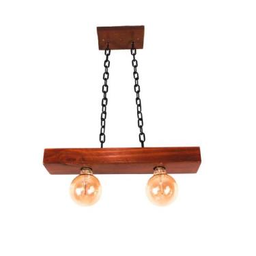 Imagem de Luminária de Teto em Madeira, para 2 Lâmpadas - sem marca