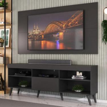 Imagem de Rack com Painel TV 65" Retrô Flórida Up Multimóveis V1042, Preto