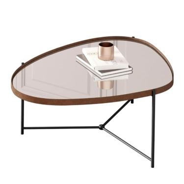 Imagem de Mesa De Centro Orgânica Alamanda Espelhada Castanho Preto