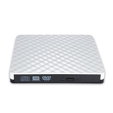 Imagem de Leitores de DVD portáteis PC Laptop Externo USB 3.0 DVD RW Gravador de CD Disco Óptico Portátil Bandeja de Leitura Gravador Portátil Drive Burner (0: 0 Cor: Branco) (Branco)