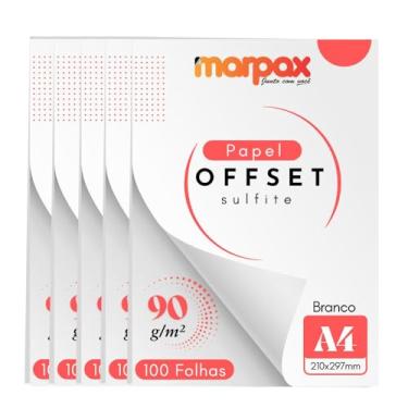 Imagem de Papel Offset 90g A4 210x297mm Branco Marpax 500 fls