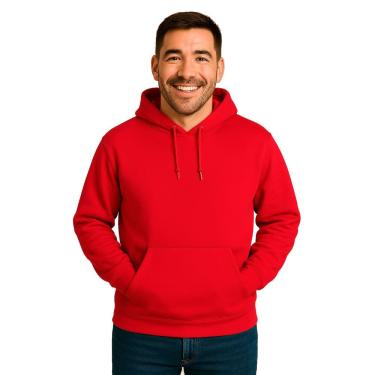 Imagem de Moletom Canguru Liso Unissex Blusa De Frio Capuz Flanelado