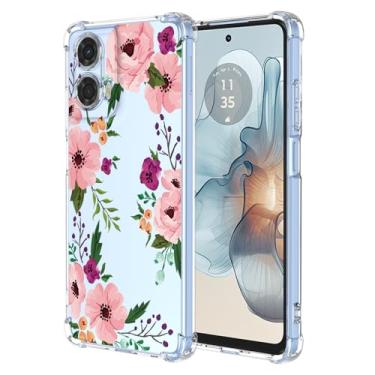 Imagem de RRXSYXL Capa para Moto G24 Power com estampa floral transparente, capa macia à prova de choque para Motorola G24 Power, flor de cerejeira