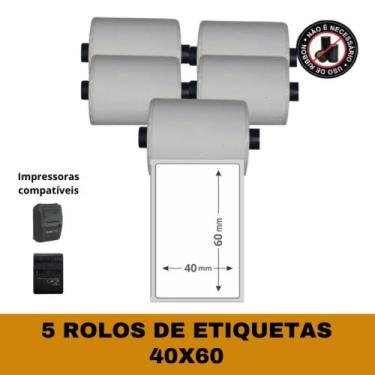 Imagem de Etiquetas Adesivas 40x60 para Mini Impressora - 5 Rolos - TITANNET