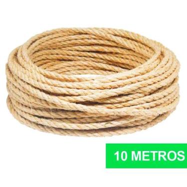 Imagem de Corda Sisal 5mm 10 Metros Rasada Arranhador Gatos Artesanato - Apaeb